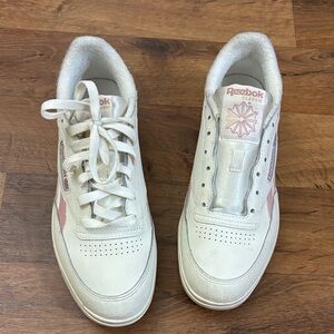 Reebok Women's White and Pink Sneakers